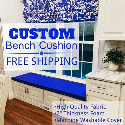 2" thick - Custom Bench Cushion with Sunbrella Fabric - image1